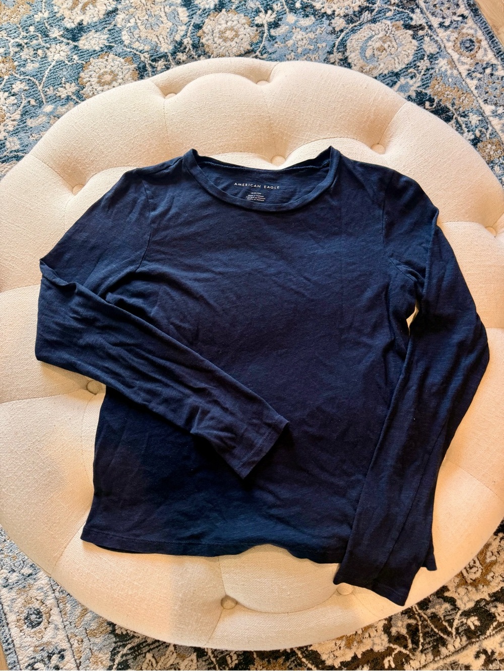 American Eagle Outfitters Women’z Long Sleeve Crew Tee - Navy Blue